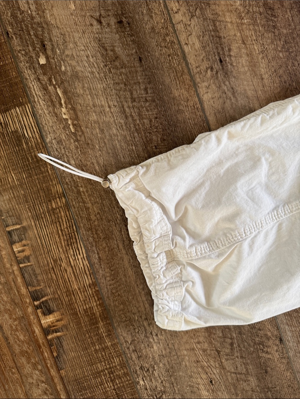 Garage White Cargo Pants with Drawstring Hems - Picture 3 of 7